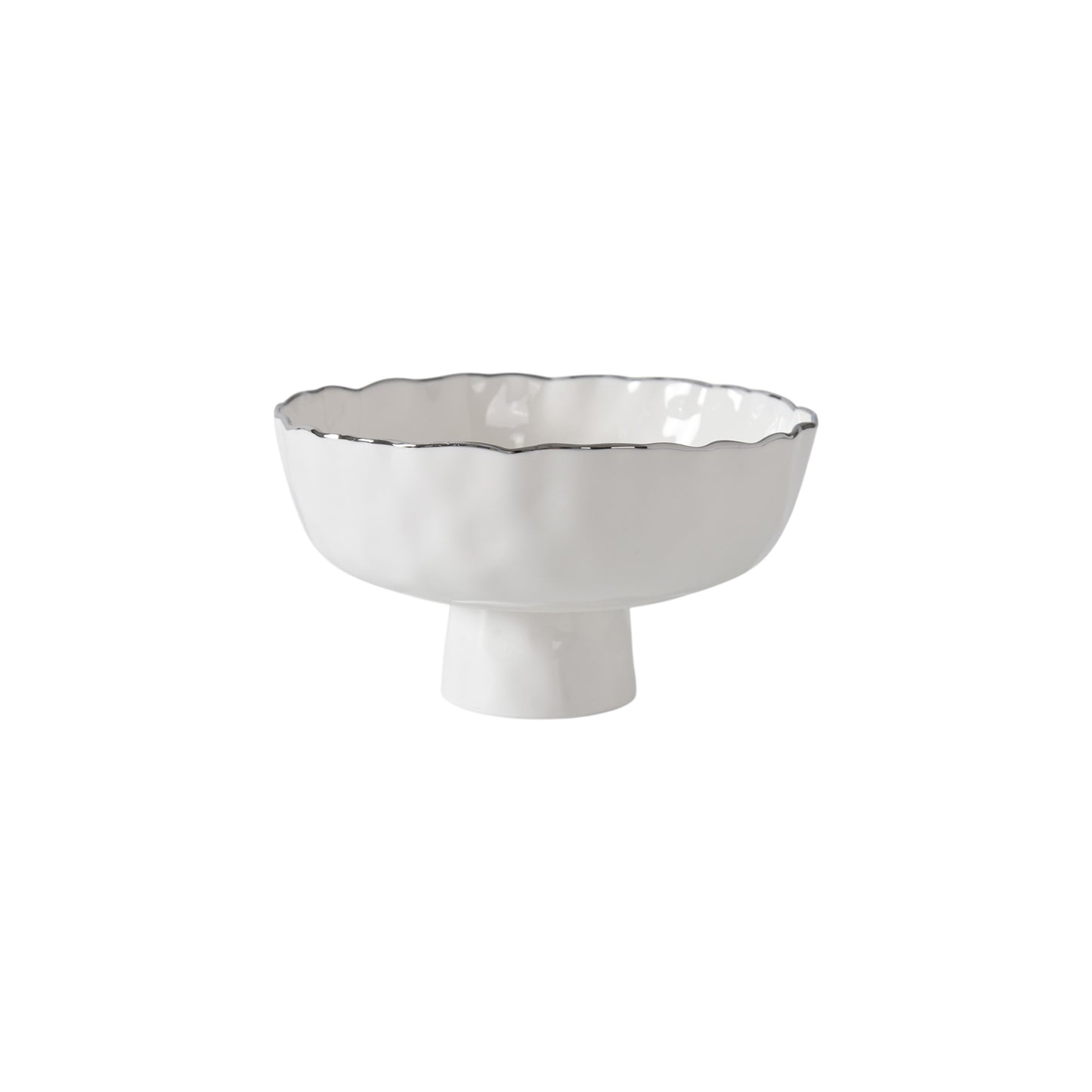 MEDIUM FOOTED BOWL SILVER RIM