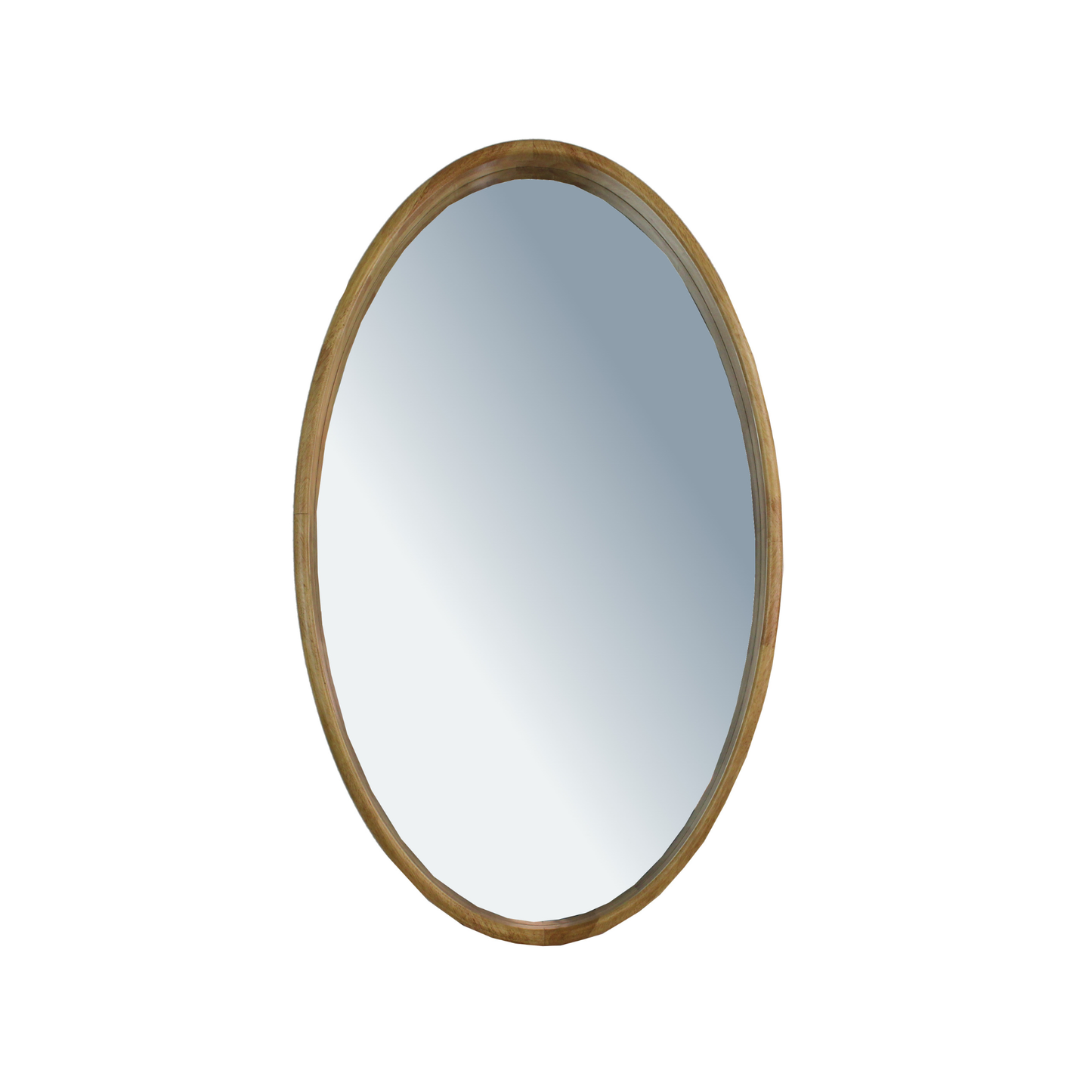 MIRROR NATURAL WOOD OVAL