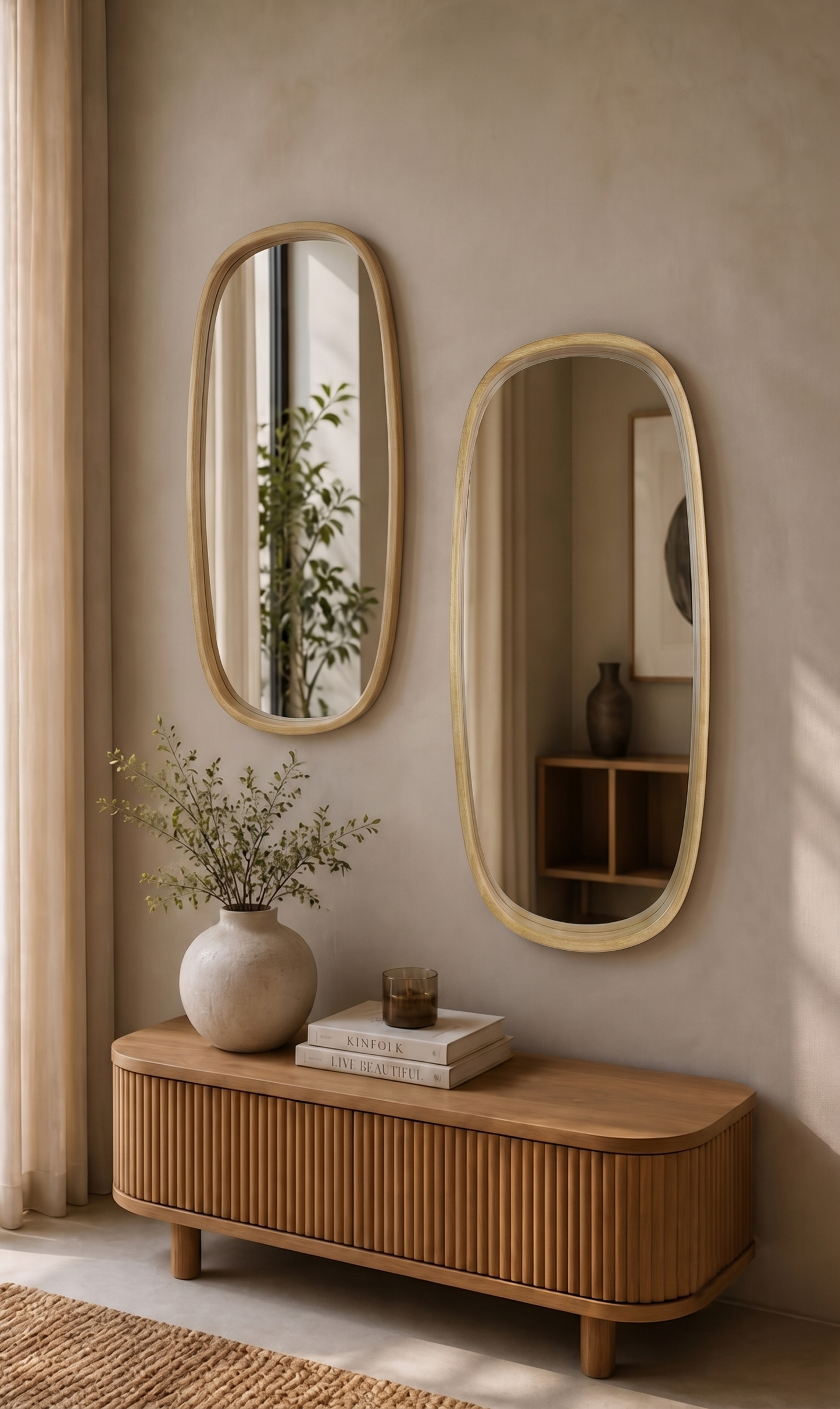 MIRROR NATURAL WOOD RECTANGLE