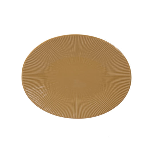 MUSTARD BOHEM OVAL DISH 41 X 32 CM