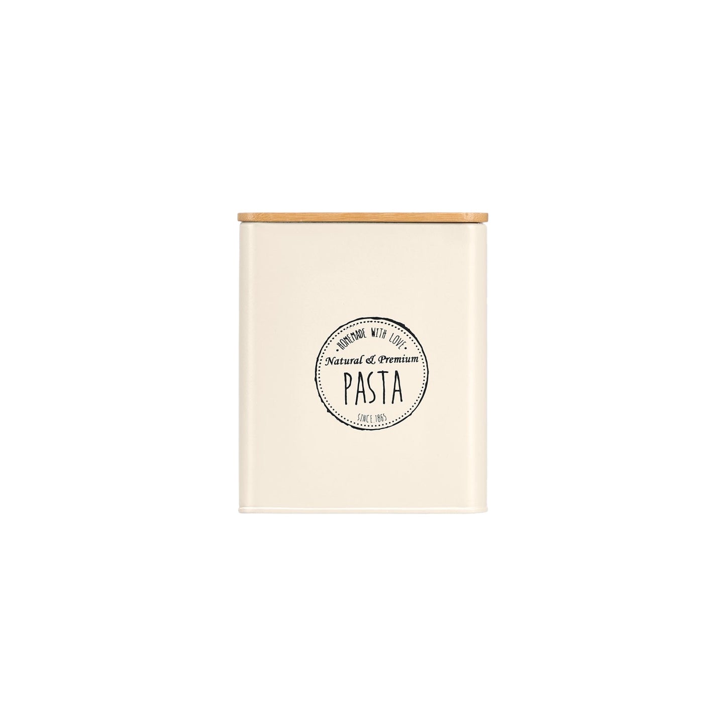 PASTA JAR SQUARE CREAM WITH BAMBOO LID