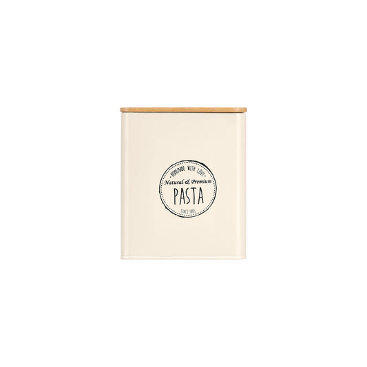 PASTA JAR SQUARE CREAM WITH BAMBOO LID