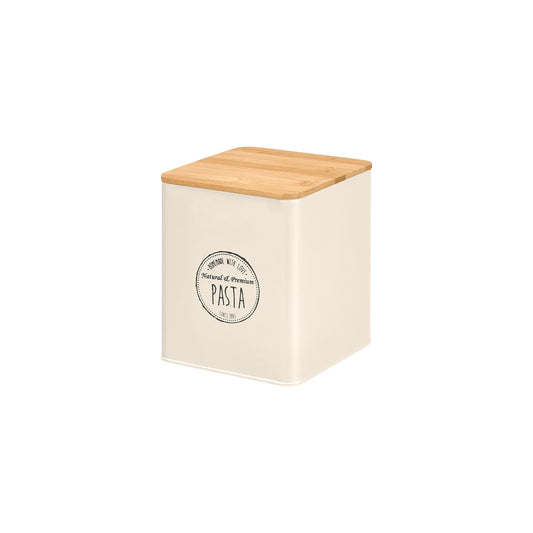 PASTA JAR SQUARE CREAM WITH BAMBOO LID