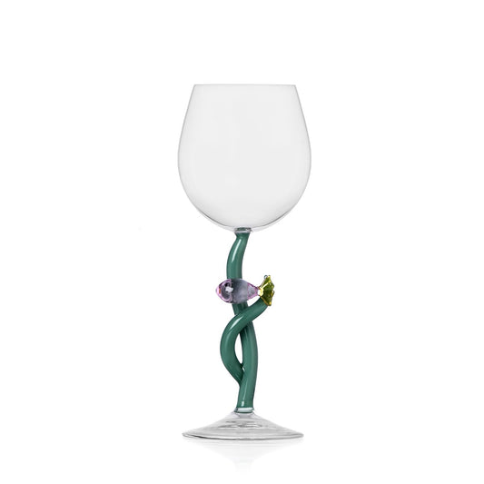 PINK FISH STEMMED GLASS