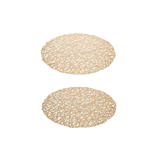 PLACEMAT HOLES SHINY MATT GOLD