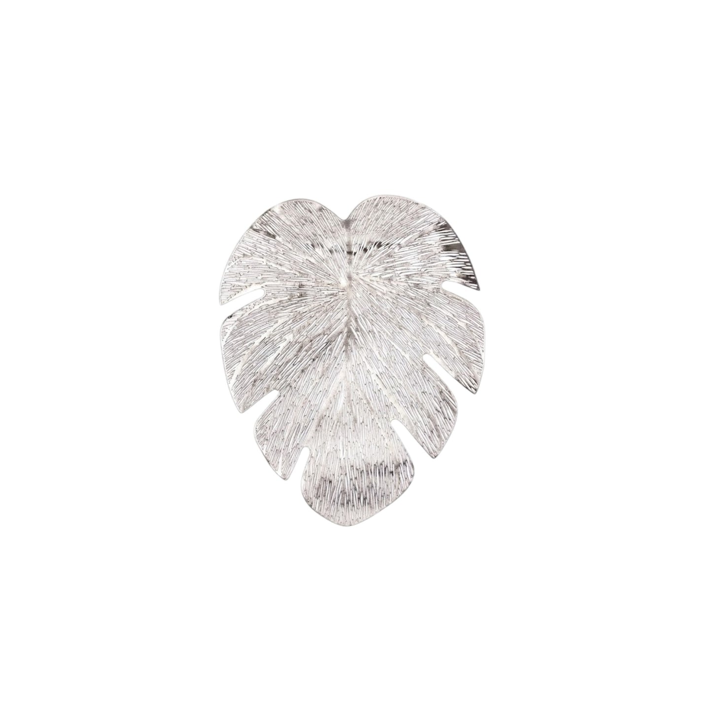 PLACEMAT LEAF STRIPED SILVER