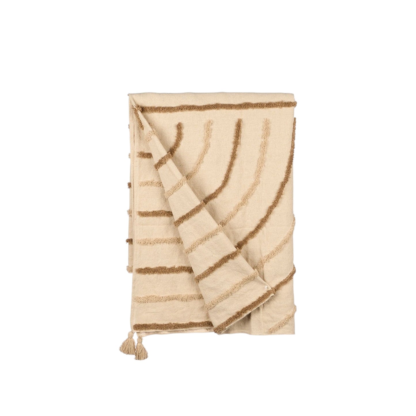 PLAID EMBROIDERED MULTI USE BROWN STRIPED