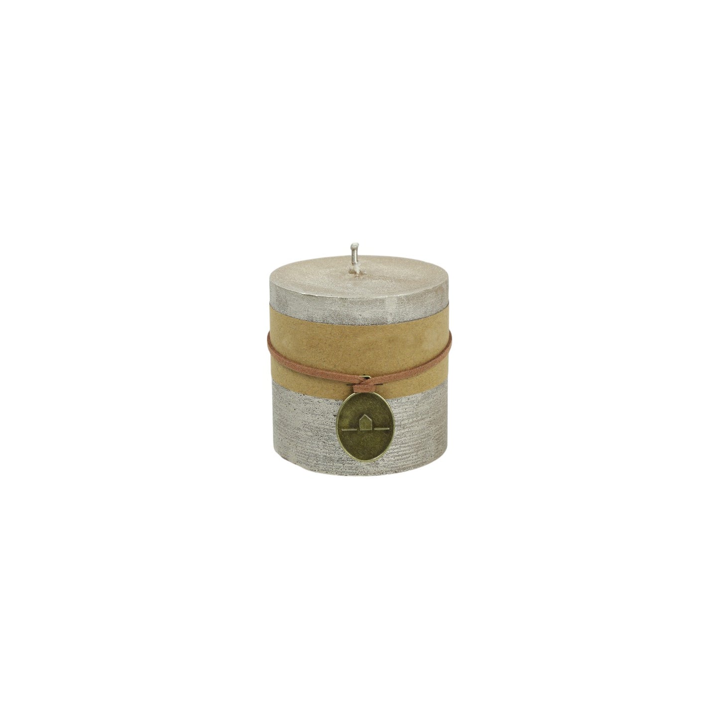 PLAIN CANDLE ROUND TONNIE METALLIC SILVER