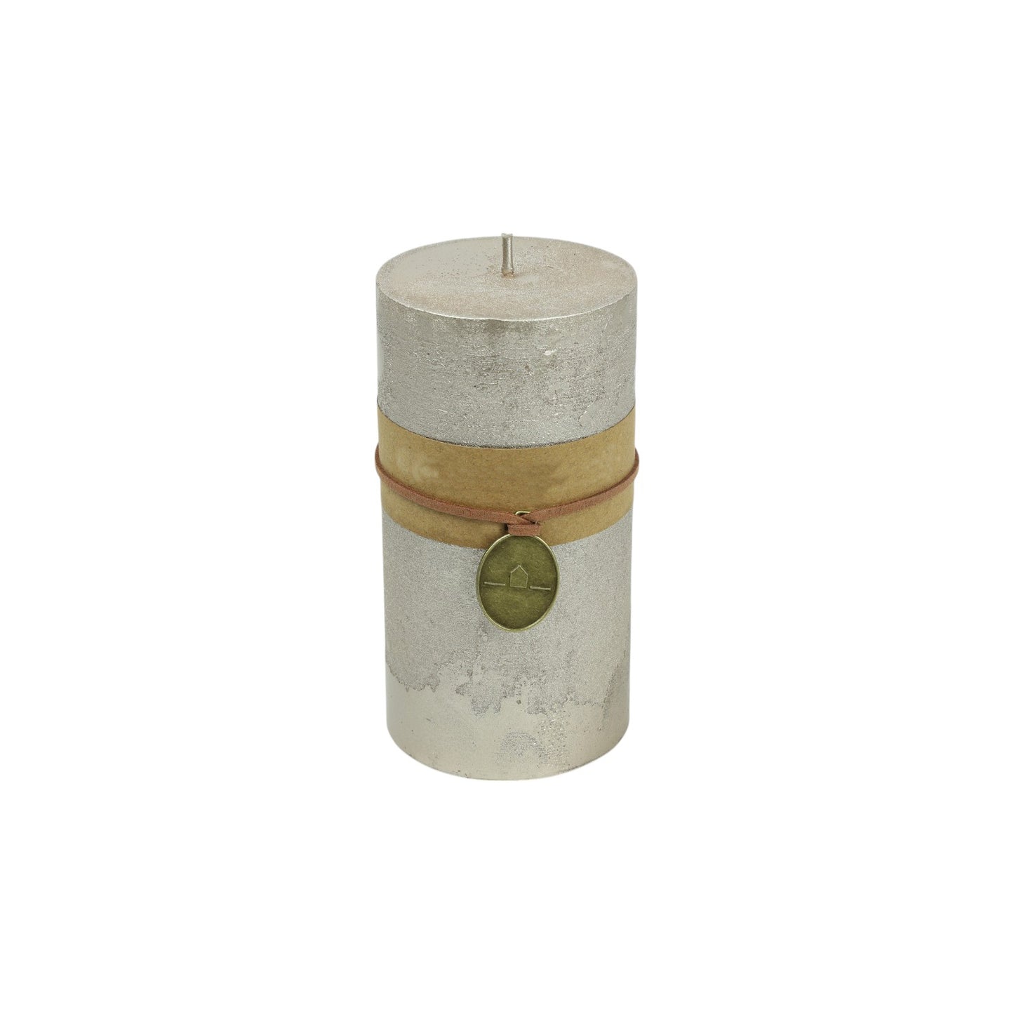 PLAIN CANDLE ROUND TONNIE METALLIC SILVER