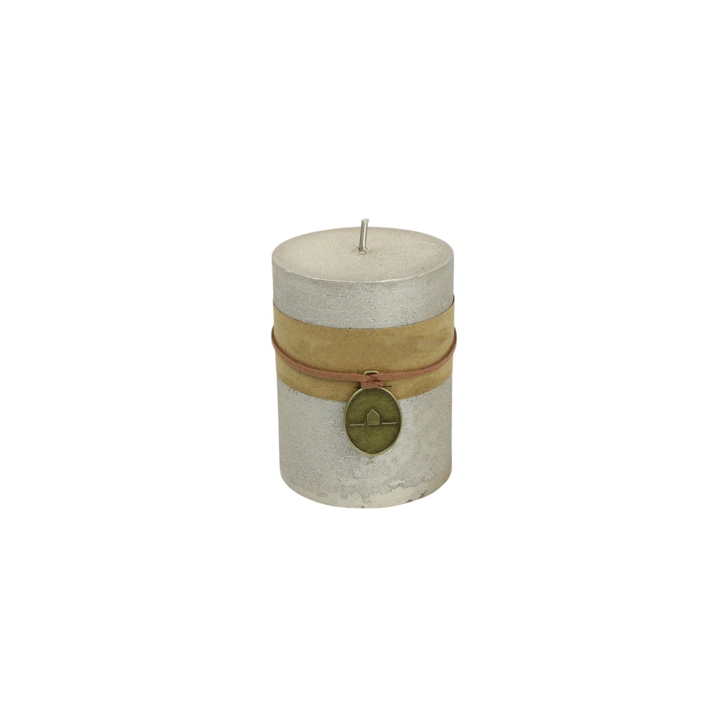 PLAIN CANDLE ROUND TONNIE METALLIC SILVER