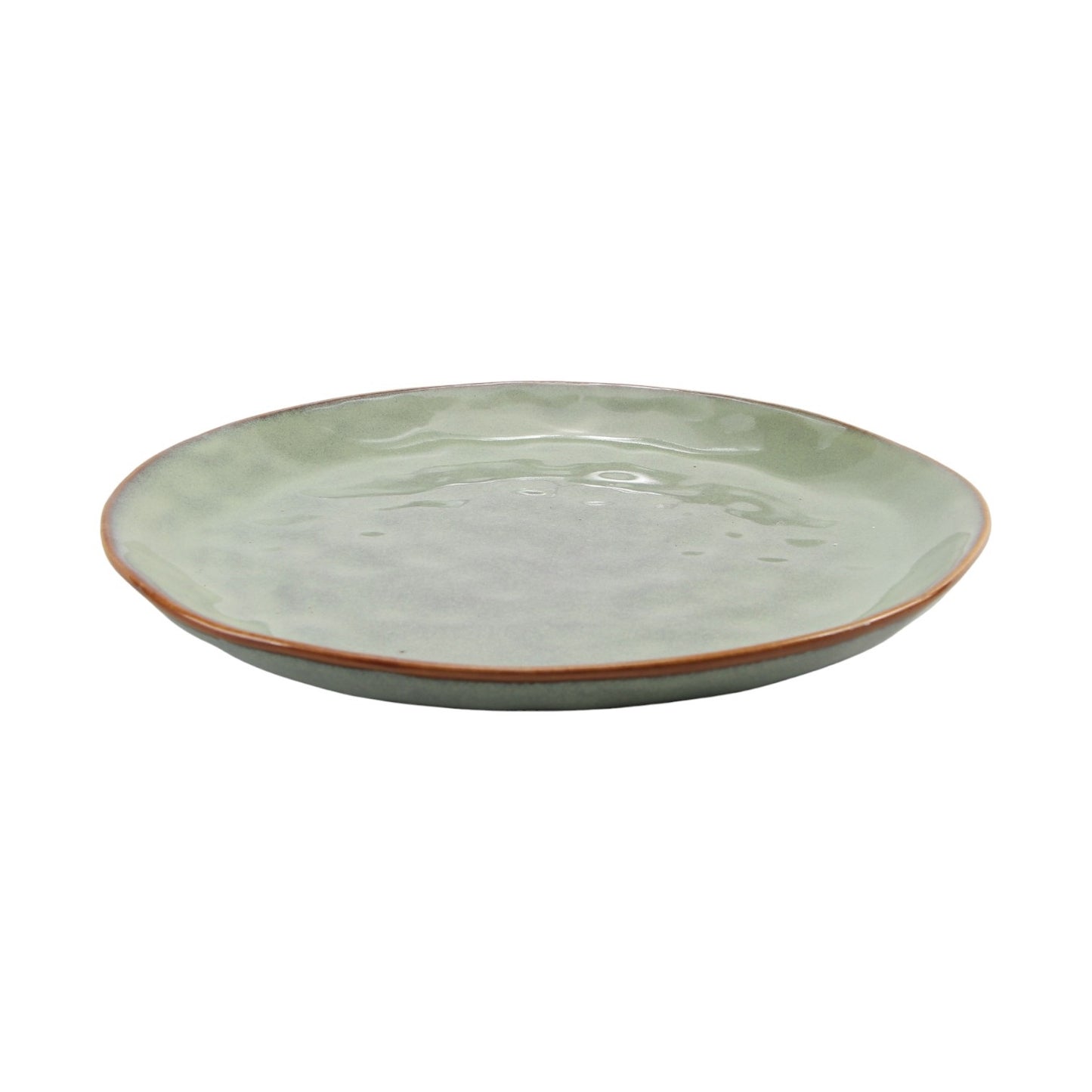 PLATE REACTIVE GLAZE OCEAN MINT BROWN