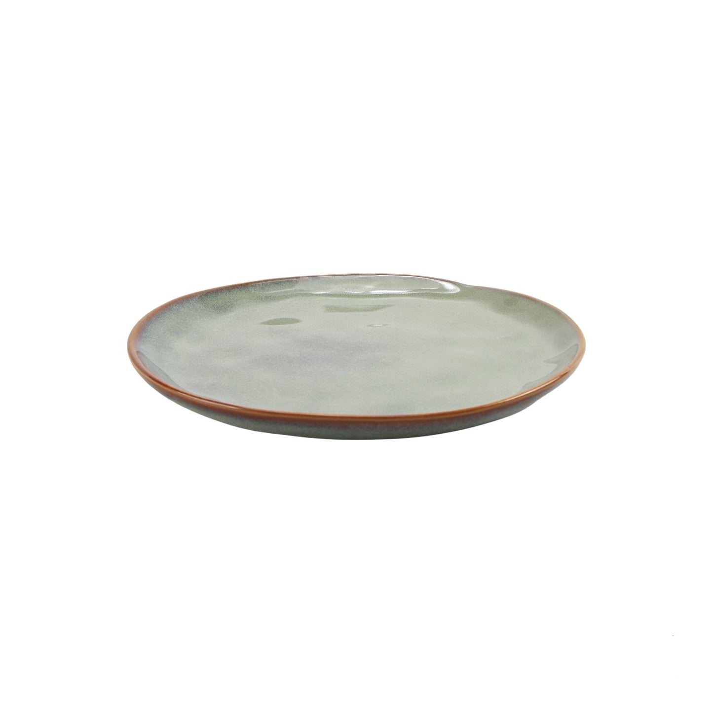 PLATE REACTIVE GLAZE OCEAN MINT BROWN