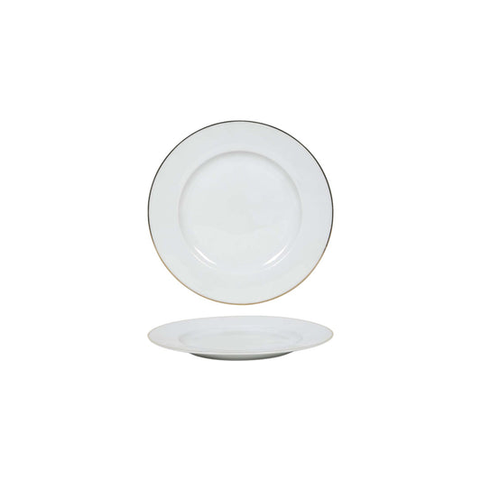 PLATE WHITE GOLD EDGE