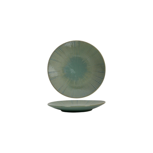PLATE LINES OCEAN BLUE WITH GREEN