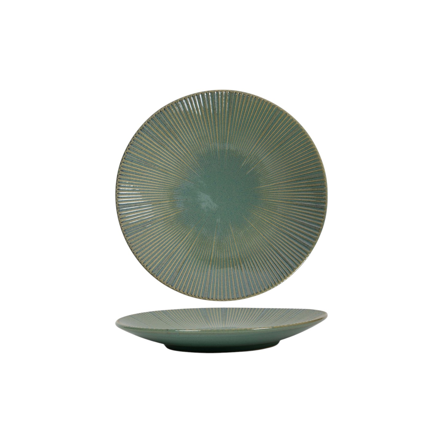 PLATE LINES OCEAN BLUE WITH GREEN
