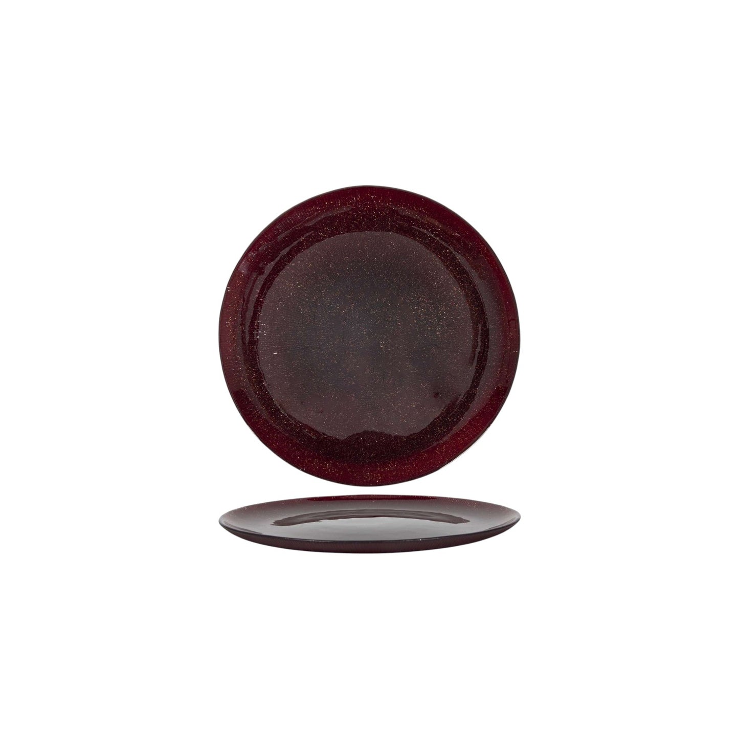 PLATE SHINY RED GLITTER