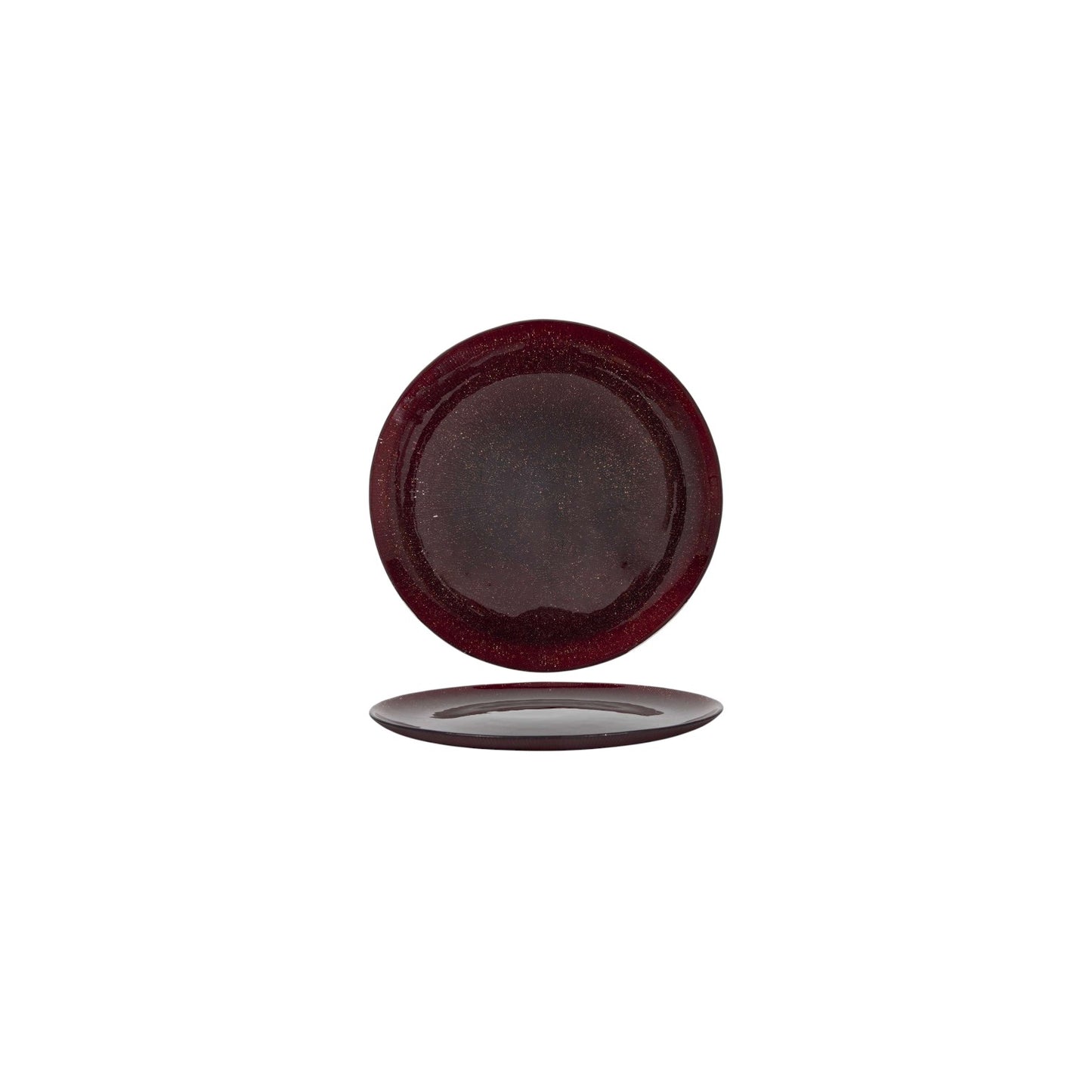 PLATE SHINY RED GLITTER