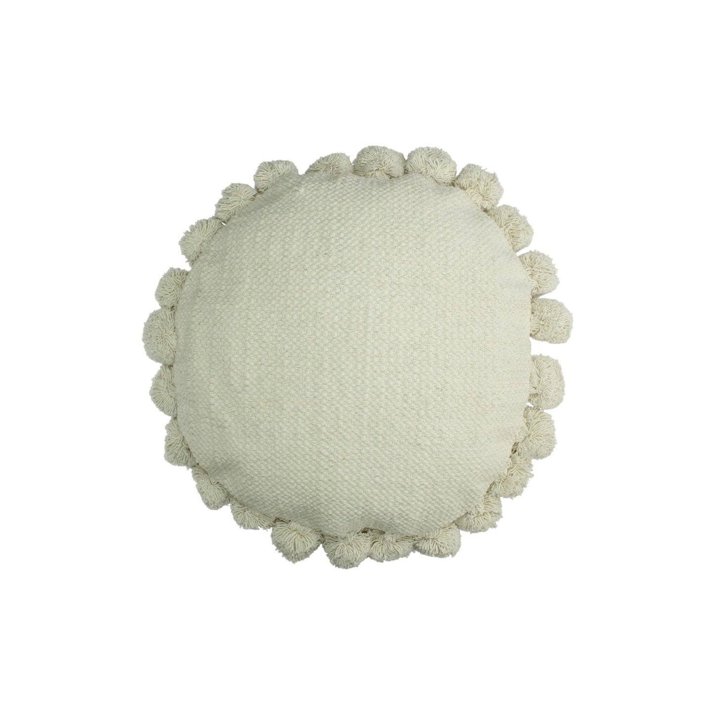 POMPOMS IVORY CUSHION 45 X 45 CM