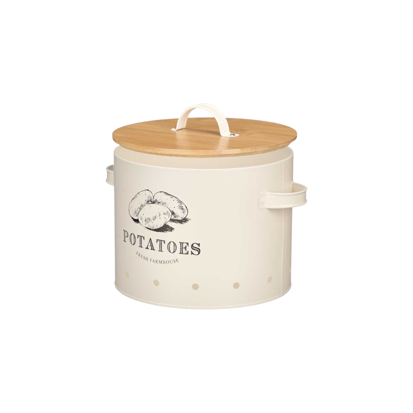 POTATO KEEPER CREAM BAMBOO WITH LID