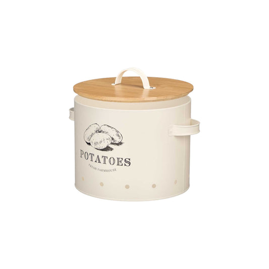 POTATO KEEPER CREAM BAMBOO WITH LID