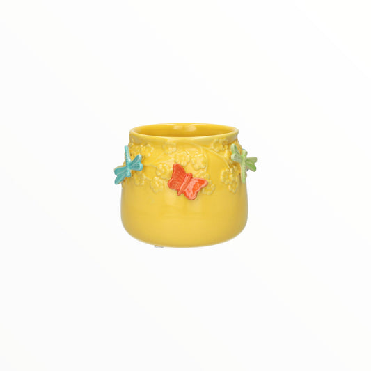 POT DRAGONFLY YELLOW