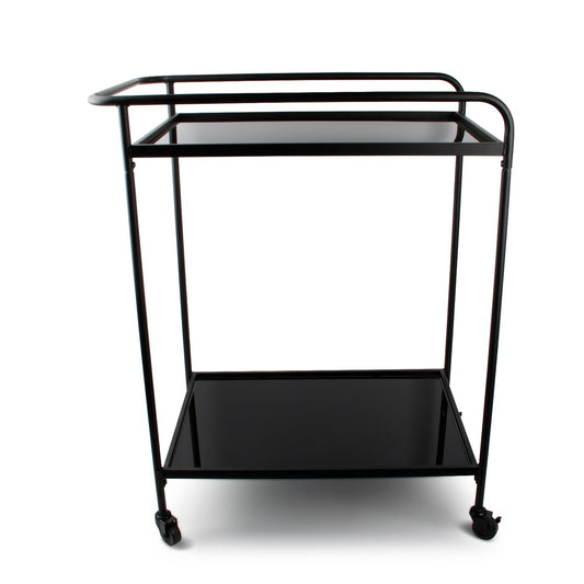 RECTANGULAR SERVING TROLLEY WITH 2 LAYERS BLACK