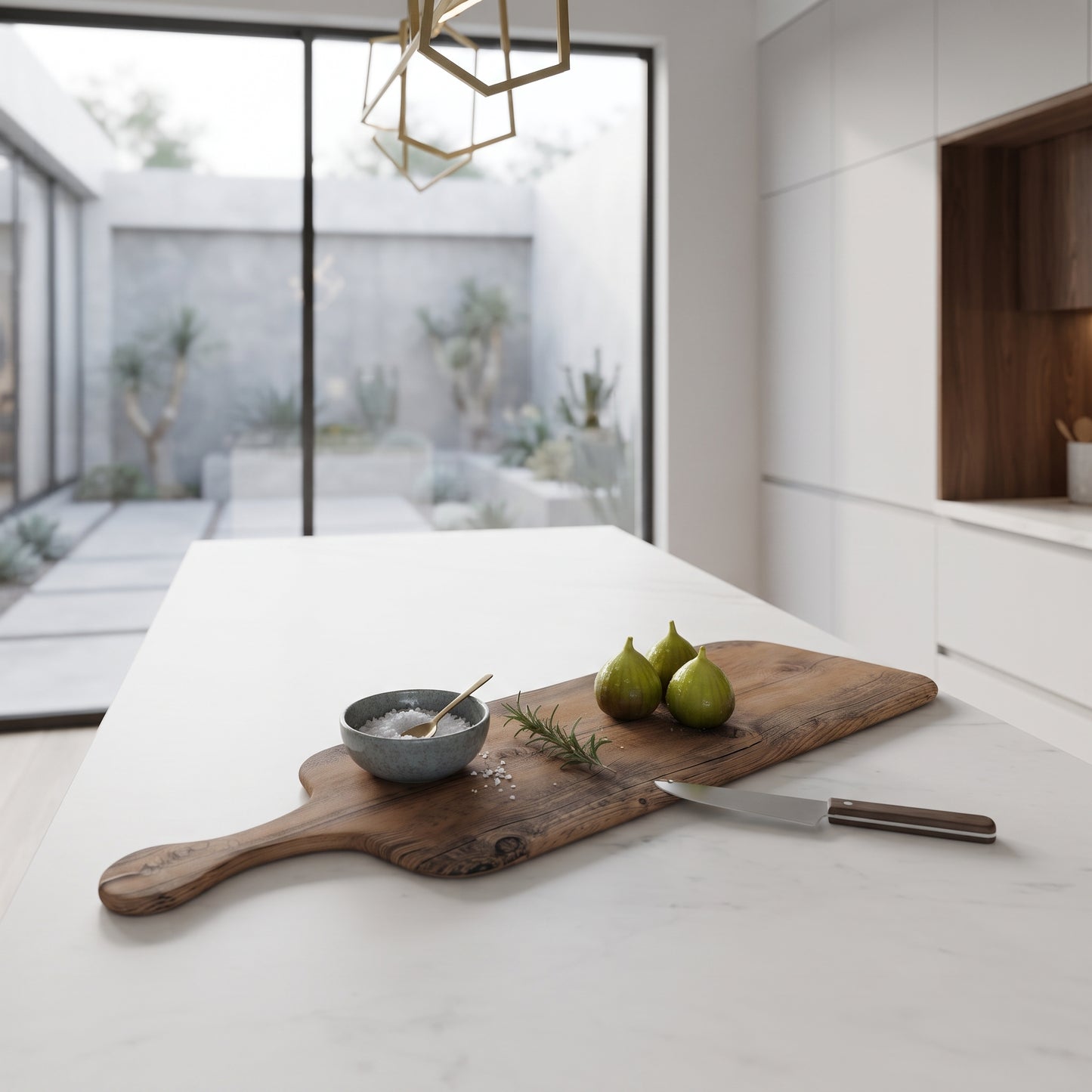 RECTANGULAR PLATTER WITH HANDLE WOOD EFFECT MELAMINE