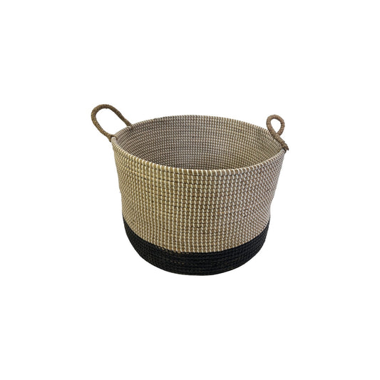 ROUND BASKET BLACK BOTTOM