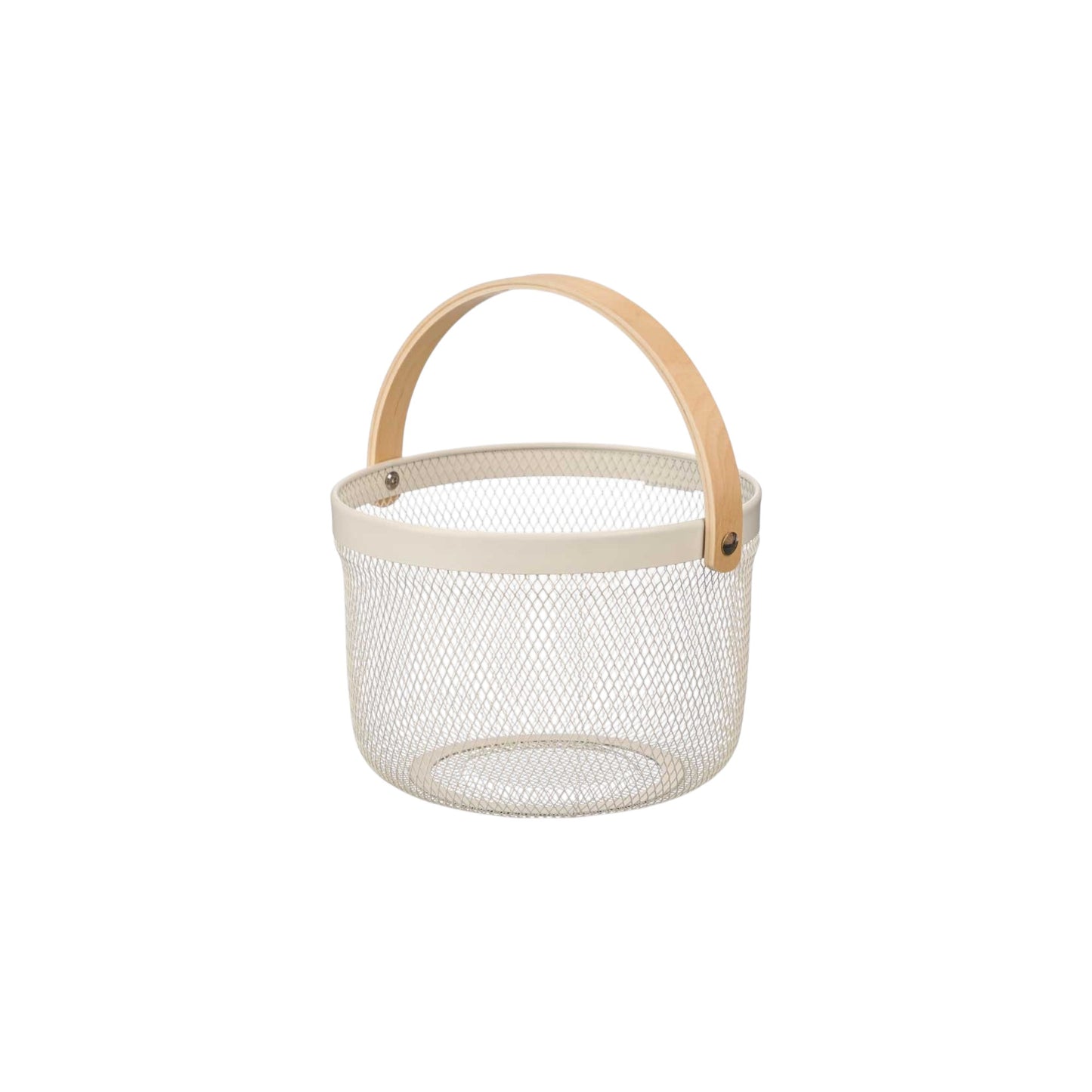 ROUND BASKET CREAM WITH HANDLE