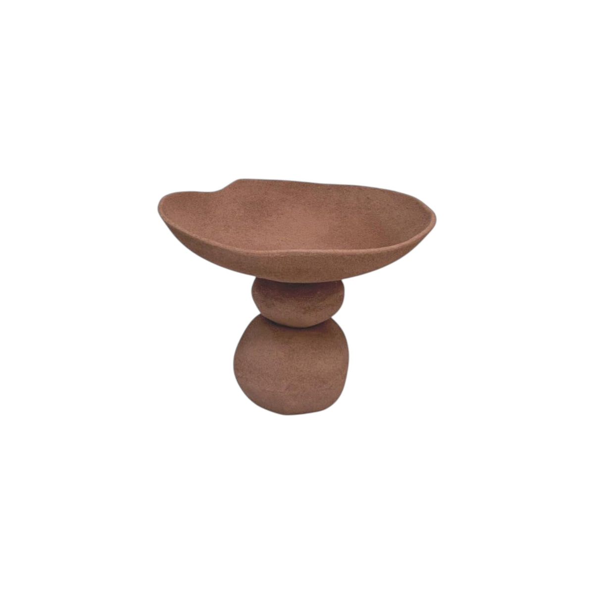 ROUND BOWL WITH BASE TERRACOTTA