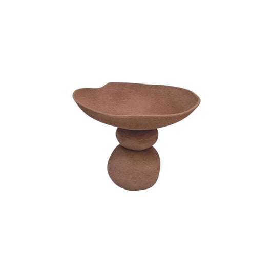 ROUND BOWL WITH BASE TERRACOTTA