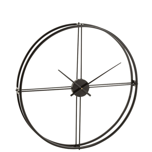 ROUND CLOCK METAL BLACK