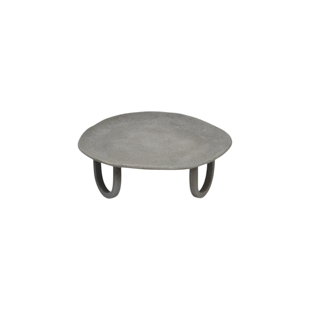 ROUND PLATE ON BASE GREY