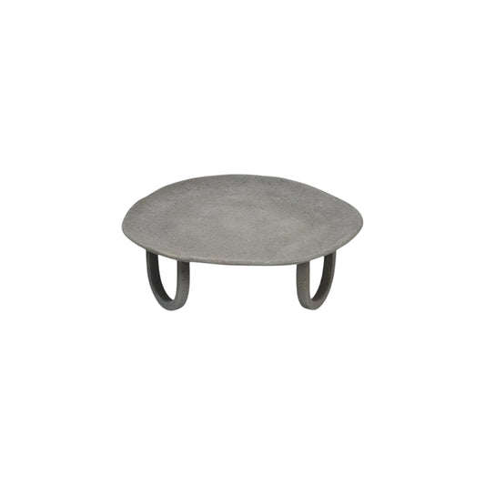 ROUND PLATE ON BASE GREY