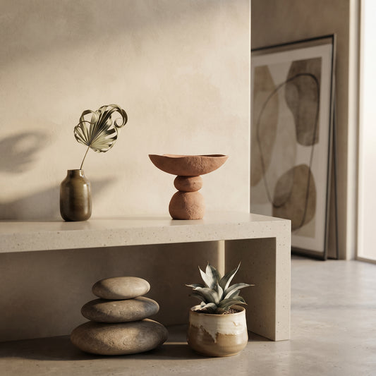 ROUND BOWL WITH BASE TERRACOTTA