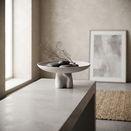 ROUND CAKE STAND ON BASE WHITE