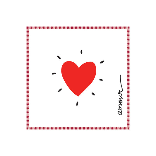S20 PAPER NAPKINS RED HEART