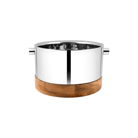 S2 CHAMPAGNE COOLER NICKEL WITH WOOD BASE LYON
