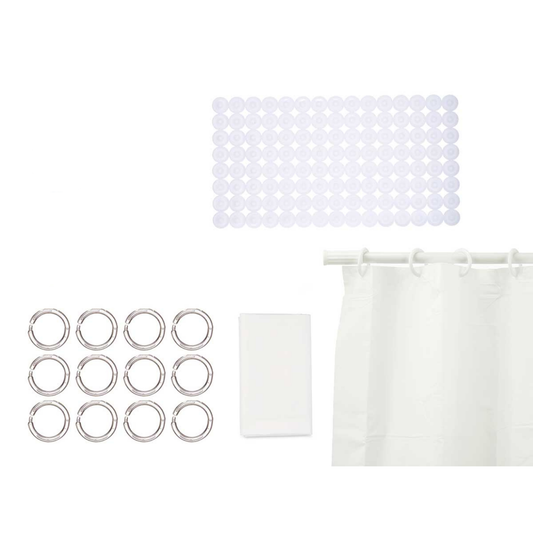 S2 BATHROOM CURTAIN PEVA AND SHOWER MAT