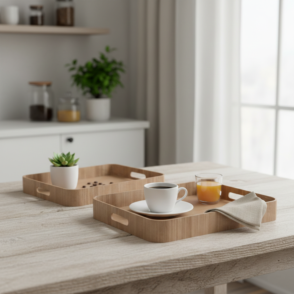 S2 TRAYS NATURAL RECTANGLE