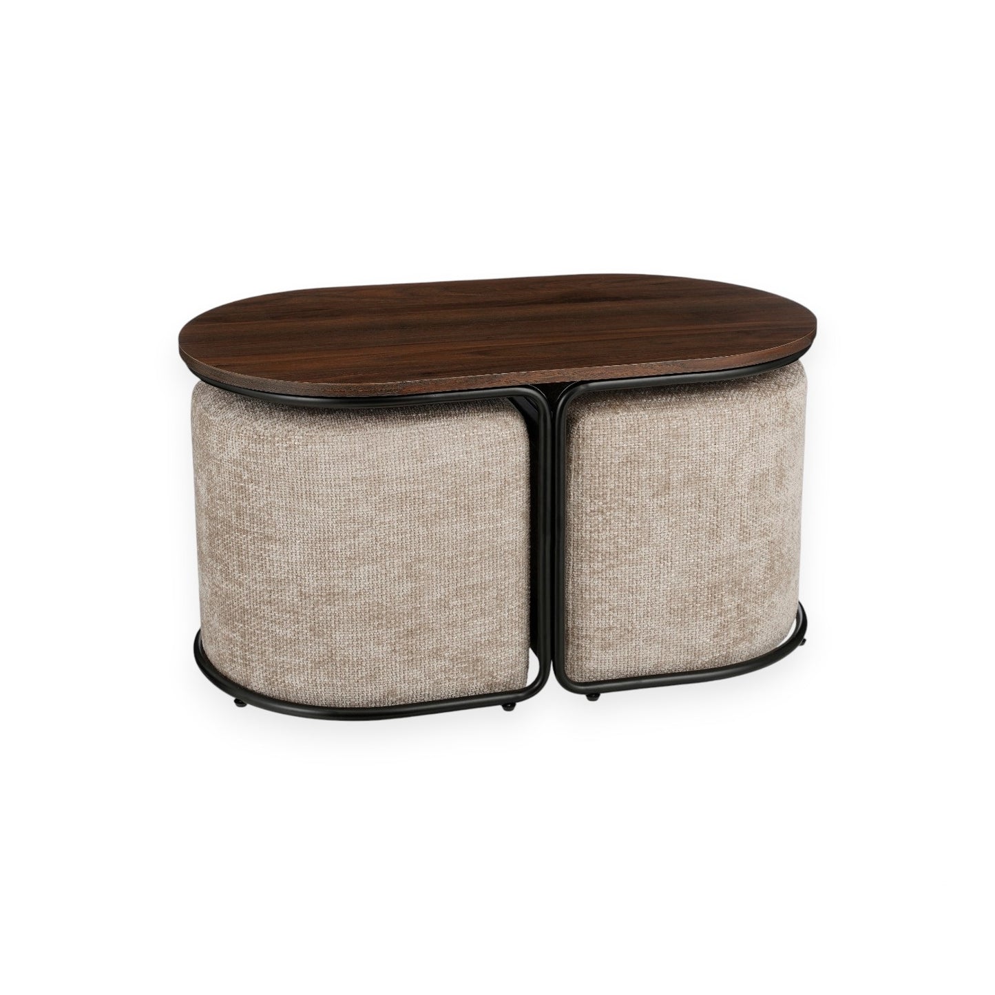 S3 COFFEE TABLE WITH POUF LIGHT GREY