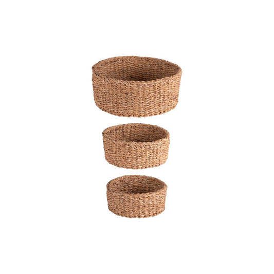 S3 ROUND BASKET SEA GRASS