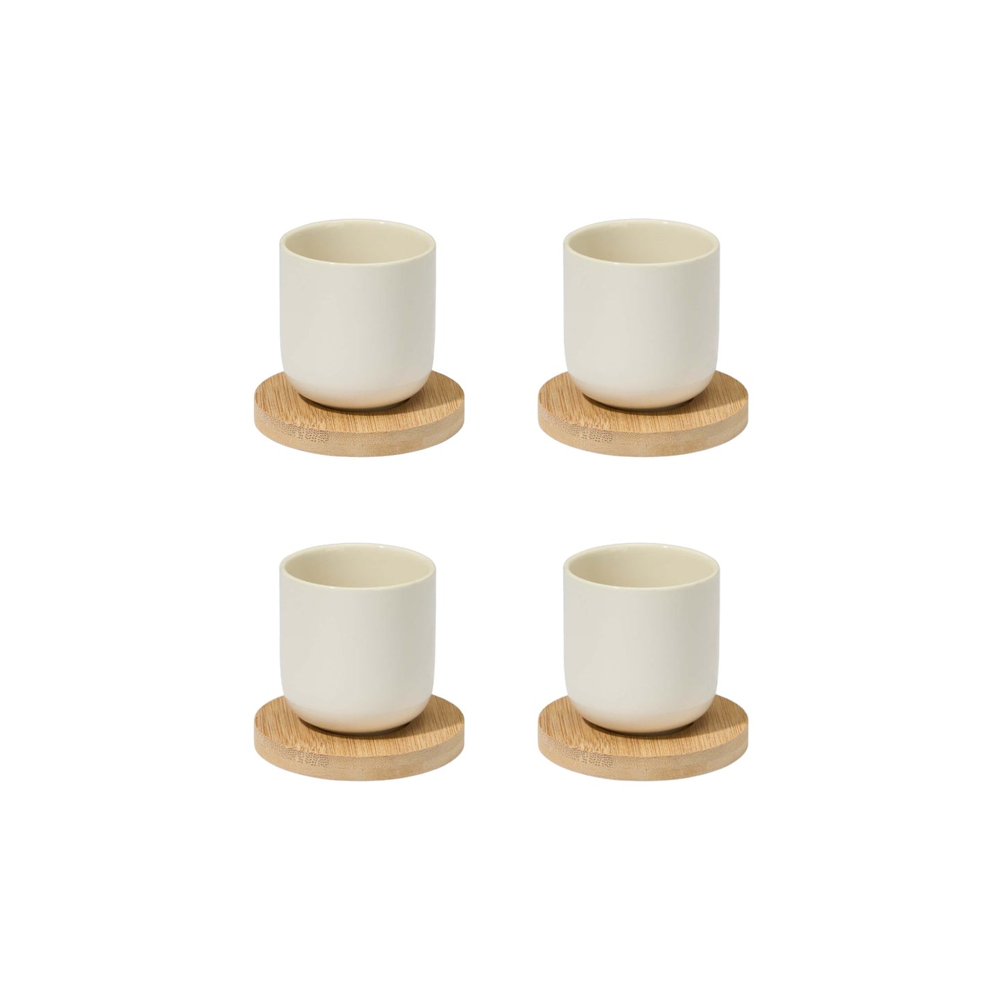 S4 COFFEE GLASSES WITH BAMBOO COASTERS