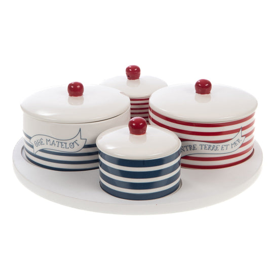 S5 SERVING SAILOR BOWLS WITH TRAY