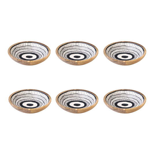 S6 BOWL ETHNIC WOOD NATURAL