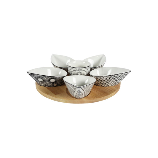 S6 SERVING EVORA BOWLS WITH TRAY