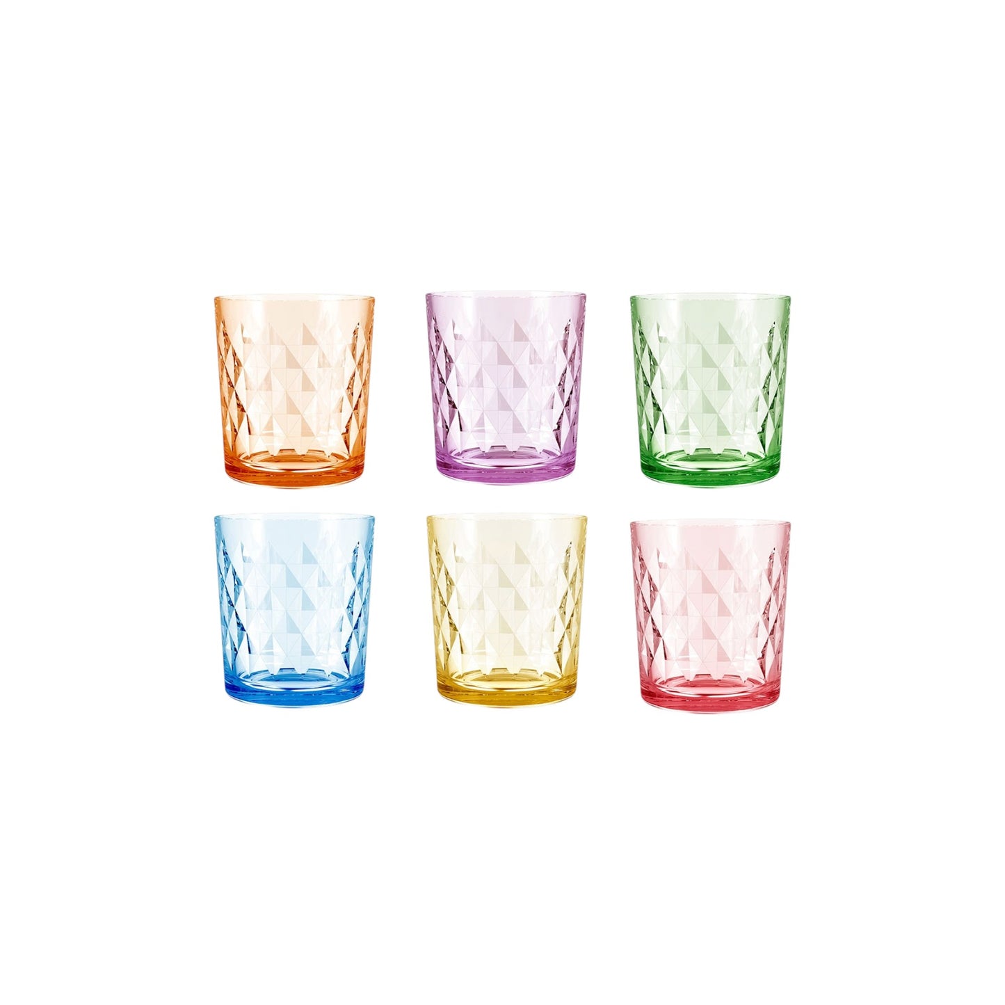 S6 TUMBLER GLASS DIAMOND MULTICOLOR