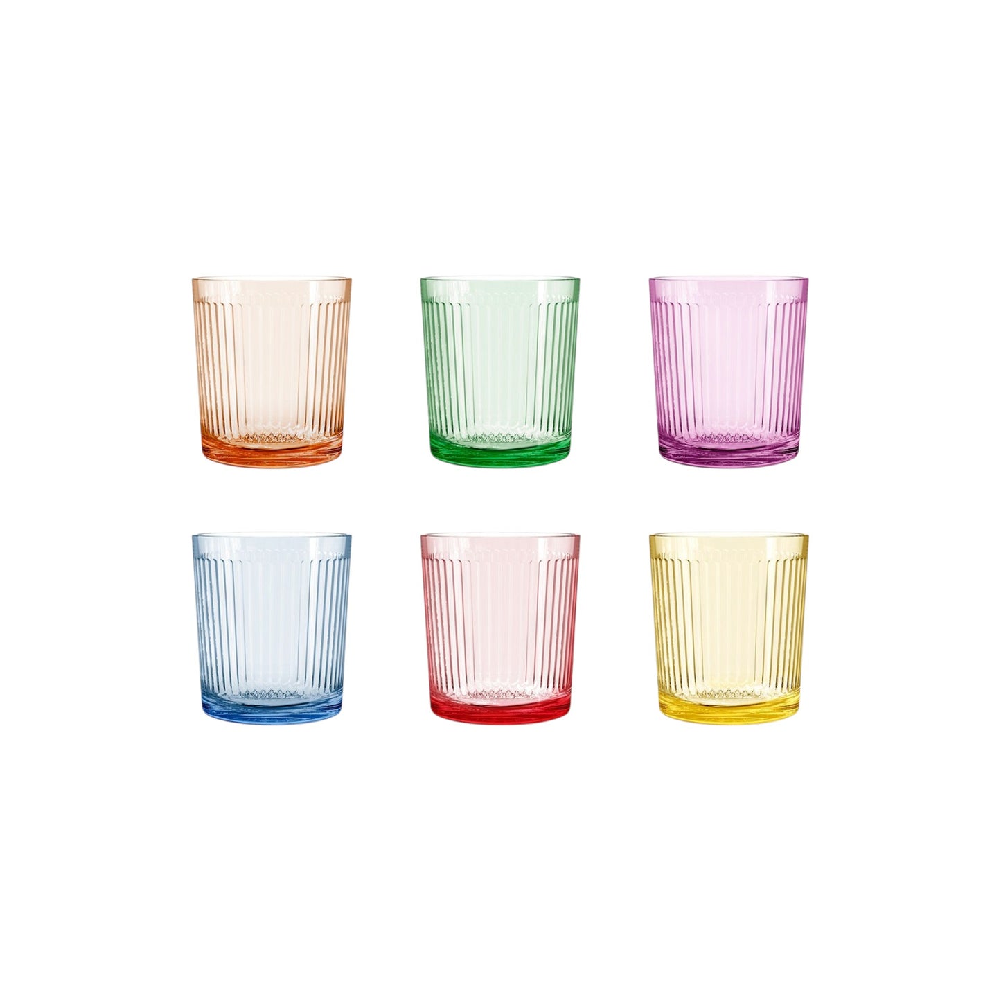 S6 TUMBLER GLASS STRIPES MULTICOLOR