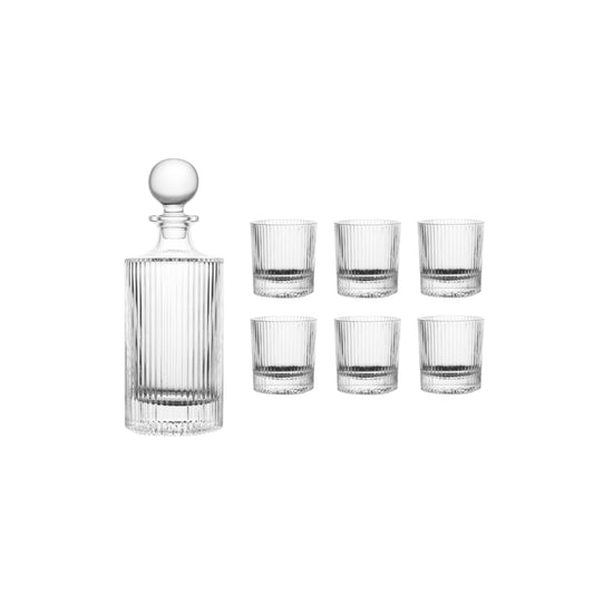 S7 CARAFE AND 6 GLASSES MALT
