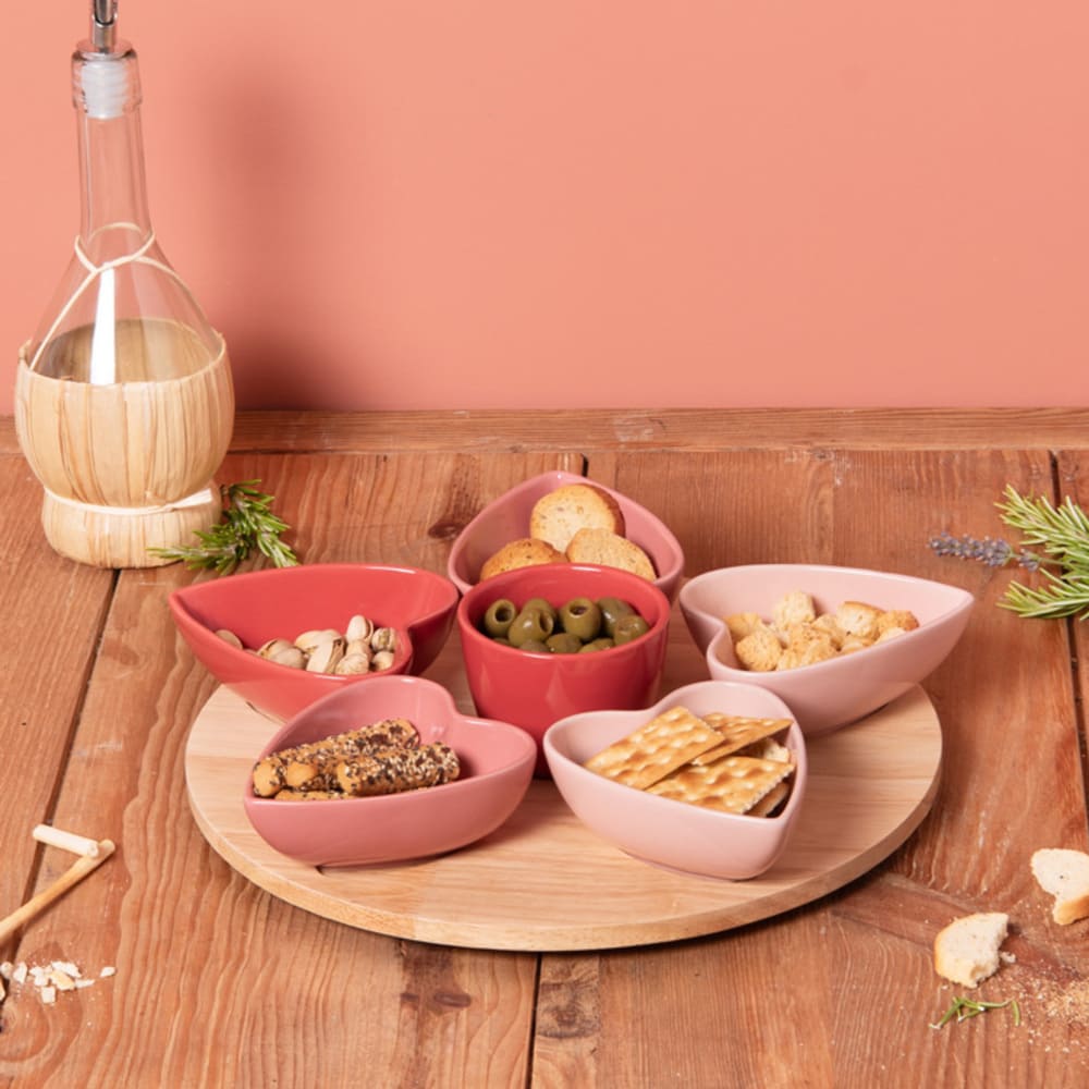 S7 SERVING TRAY WITH BOWLS HEART